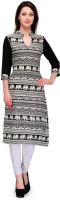 Assemblage Casual Printed Women's Kurti(Black)