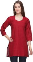 Gazi Casual Solid Women's Kurti(Red)