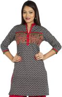 Jaipur Kurti Casual, Formal Printed Women's Kurti(Black)