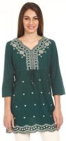 Mustard Solid Women's Straight Kurta(Dark Green)