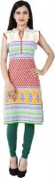 Sukuma Casual, Formal, Festive Printed Women's Kurti(Red)