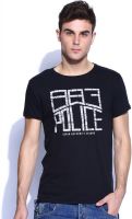 883 Police Graphic Print Men's Round Neck Black T-Shirt