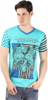 A1 Tees Printed Men's V-neck Green T-Shirt