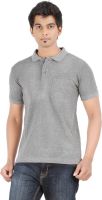 Ap'pulse Solid Men's Polo Neck Grey T-Shirt