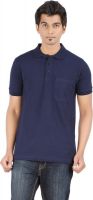 Ap'pulse Solid Men's Polo Neck Dark Blue T-Shirt