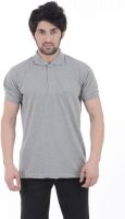 Burdy Solid Men's Polo Neck Grey T-Shirt