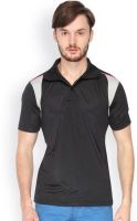 Campus Sutra Solid Men's Polo Neck Black, Grey T-Shirt