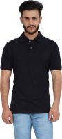 CHECKERSBAY Solid Men's Polo Neck Dark Blue T-Shirt