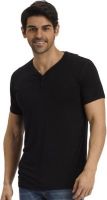 Fritzberg Solid Men's V-neck Black T-Shirt