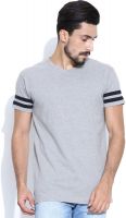 Hubberholme Solid Men's V-neck Grey T-Shirt