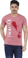 Imagica Printed Men's Round Neck Red T-Shirt