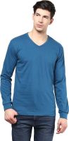 Izinc Solid Men's V-neck Light Blue T-Shirt