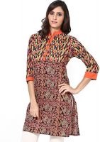 Jaipur Kurti Casual, Formal Floral Print, Geometric Print Women's Kurti(Multicolor)