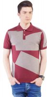 Kalt Self Design Men's Polo Neck Multicolor T-Shirt