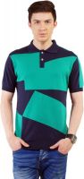 Kalt Self Design Men's Polo Neck Multicolor T-Shirt