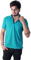 Martech Solid Men's Polo Neck Green T-Shirt