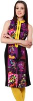 Pannkh Casual Printed Women's Kurti(Purple)