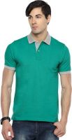 Pepperclub Solid Men's Polo Neck Light Green T-Shirt