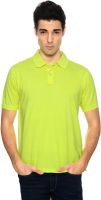 Peter England Solid Men's Polo Neck Green T-Shirt