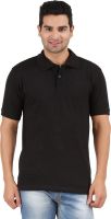 Rawpockets Solid Men's Polo Neck Black T-Shirt