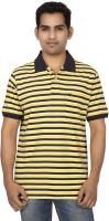 Red Line Striped Men's Polo Neck Multicolor T-Shirt