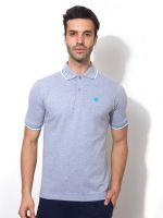 Smugglerz Solid Men's Polo Neck Grey T-Shirt