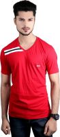 Spur Printed Men's V-neck Red T-Shirt