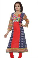 Aakashi Casual Self Design Women's Kurti(Multicolor)