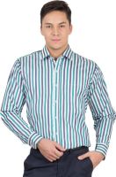 Arihant Men's Striped Formal Green, Black Shirt