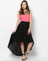Athena Women's High Low Pink, Black Dress