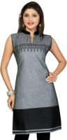 Black Kite & Company Casual Printed Women's Kurti(Black)