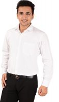 Bluebird Men's Solid Formal White Shirt