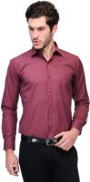 Qpark Men's Solid Formal Maroon Shirt