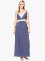 Athena Blue Embroidered Maxi Dress