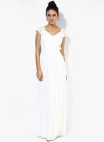 Dorothy Perkins White Colored Solid Maxi Dress