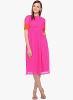 ITI Pink Solid Dress