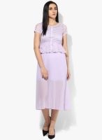 JC Collection Purple Colored Embroidered Maxi Dress