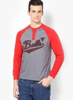 NBA Chicago Bulls Henley Red Henley T-Shirt