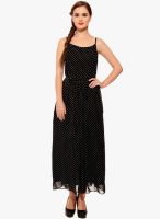 Sugar Her Black Colored Printed Maxi Dress