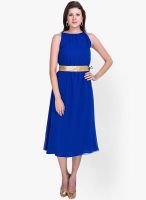 Sugar Her Blue Colored Solid Maxi Dress