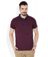 Celio Maroon Polo T-Shirts