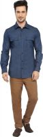 Claude Lorrain Men's Solid Party Blue Shirt