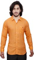Dave Men's Solid Casual Orange Shirt