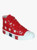 Get Glamr Red Casual Sneakers