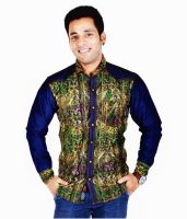 Hd Rascals Men's Printed Casual Yellow Shirt