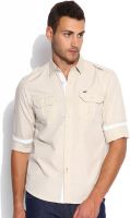 Lee Men's Solid Casual White Shirt