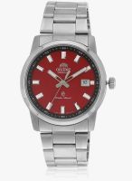 Orient Ser23003h0 Silver/Red Analog Watch