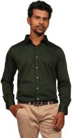 Provogue Men's Striped Formal Green Shirt