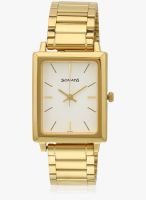 Sonata Ng7078ym01 Golden/White Analog Watch