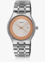 Timex Ti000n10100-Sor Golden/Off White Analog Watch